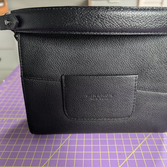 Anastasio Mini Crossbody Handbag Black Leather - Tiger and Snake Print - Picture 2 of 7